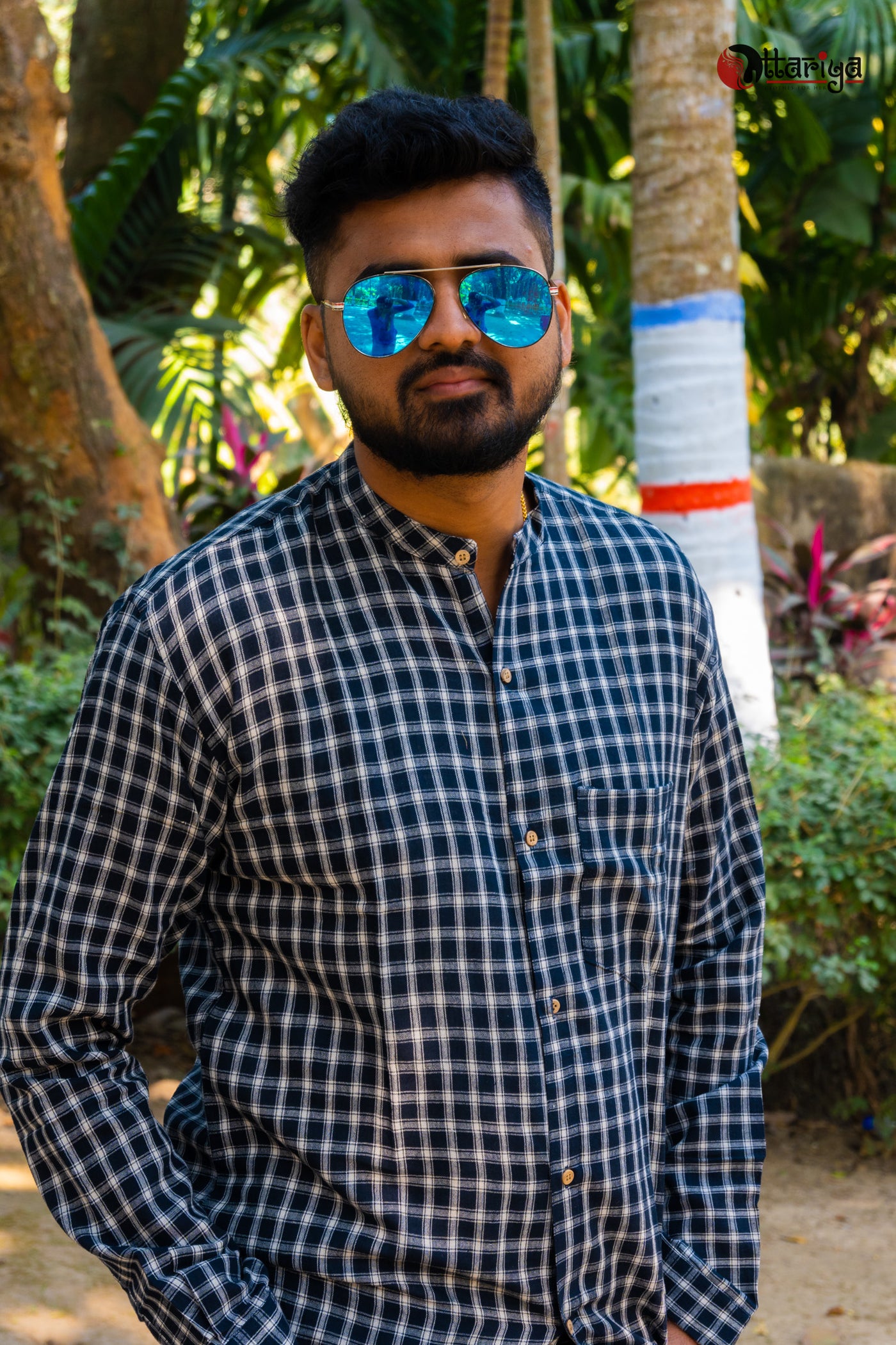 Black Handloom Cotton Shirt - Uttariya