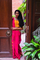 Rani Jamdani Saree - Uttariya