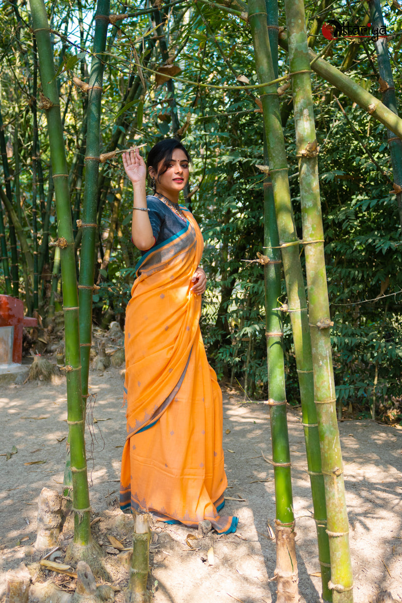 Handspun Temple Kusum Jamdani Saree