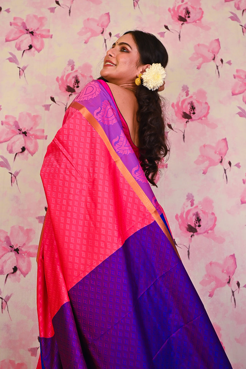 Pink Kanjvaram SIlk Saree