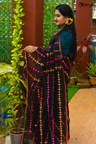 Black Mirron All over Saree - Uttariya