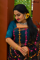 Black Mirron All over Saree - Uttariya
