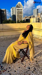 White gold Makhmal Saree - Uttariya