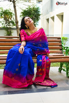 Blue matka Silk Saree - Uttariya