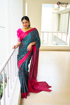 Green Rajsahi Silk Saree - Uttariya