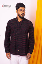 Black Handloom Cotton shirt - Uttariya