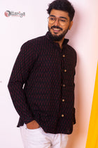 Black ikkat shirt - Uttariya