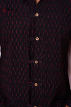 Black ikkat shirt - Uttariya