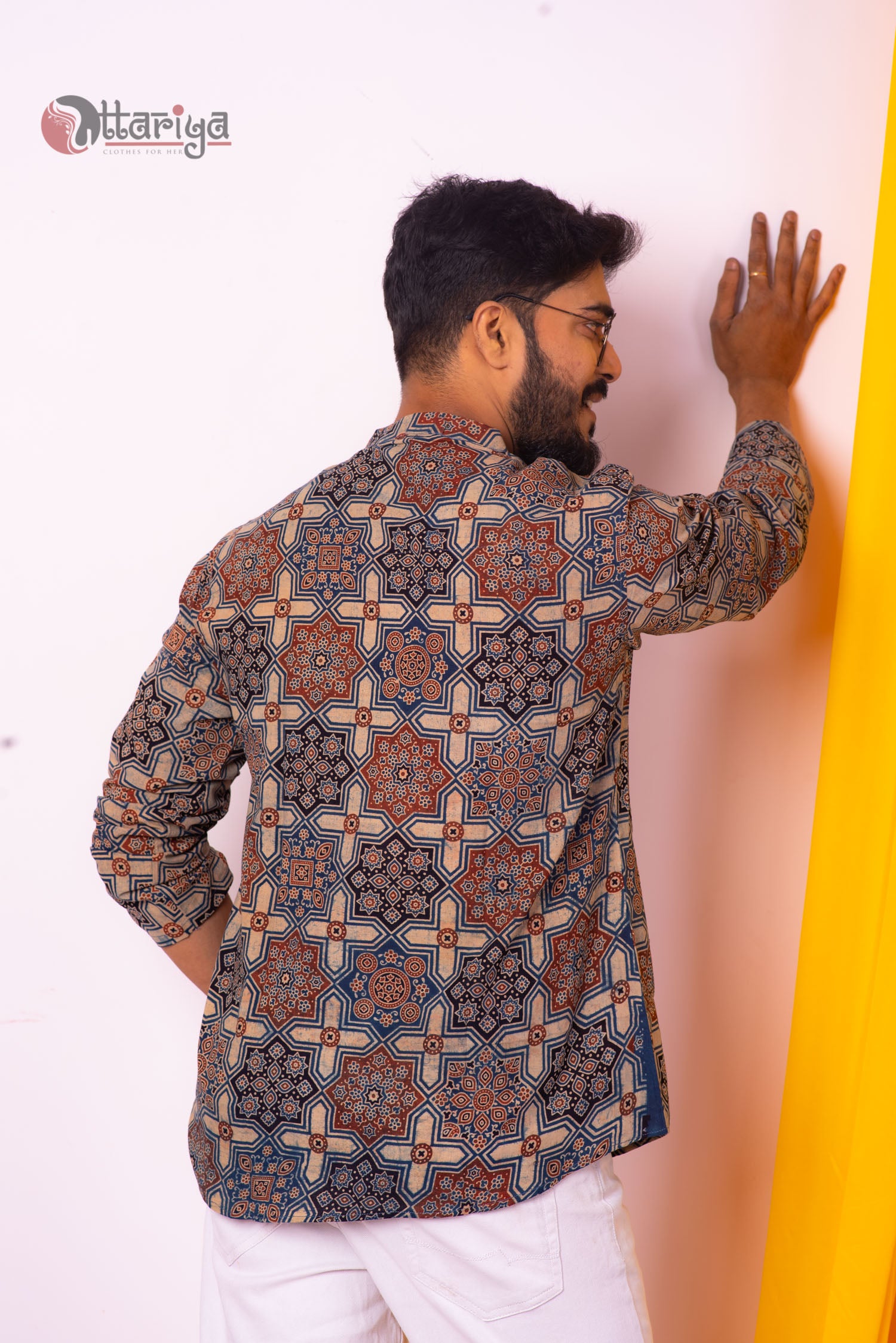 Wood ajrakj shirt - Uttariya