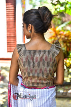 Chickoo Boat Neck Silk Blouse