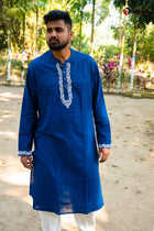 Indigo Khadi Designer Kurta - Uttariya
