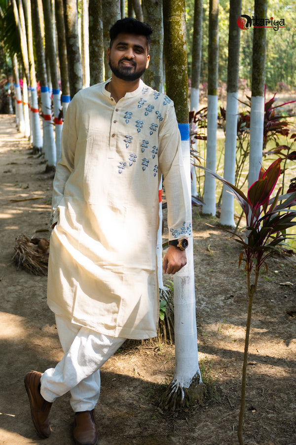 Khadi Designer long Kurta - Uttariya