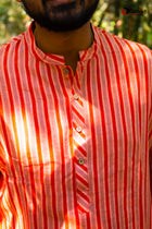 Vibrant Stripe Kurta - Uttariya