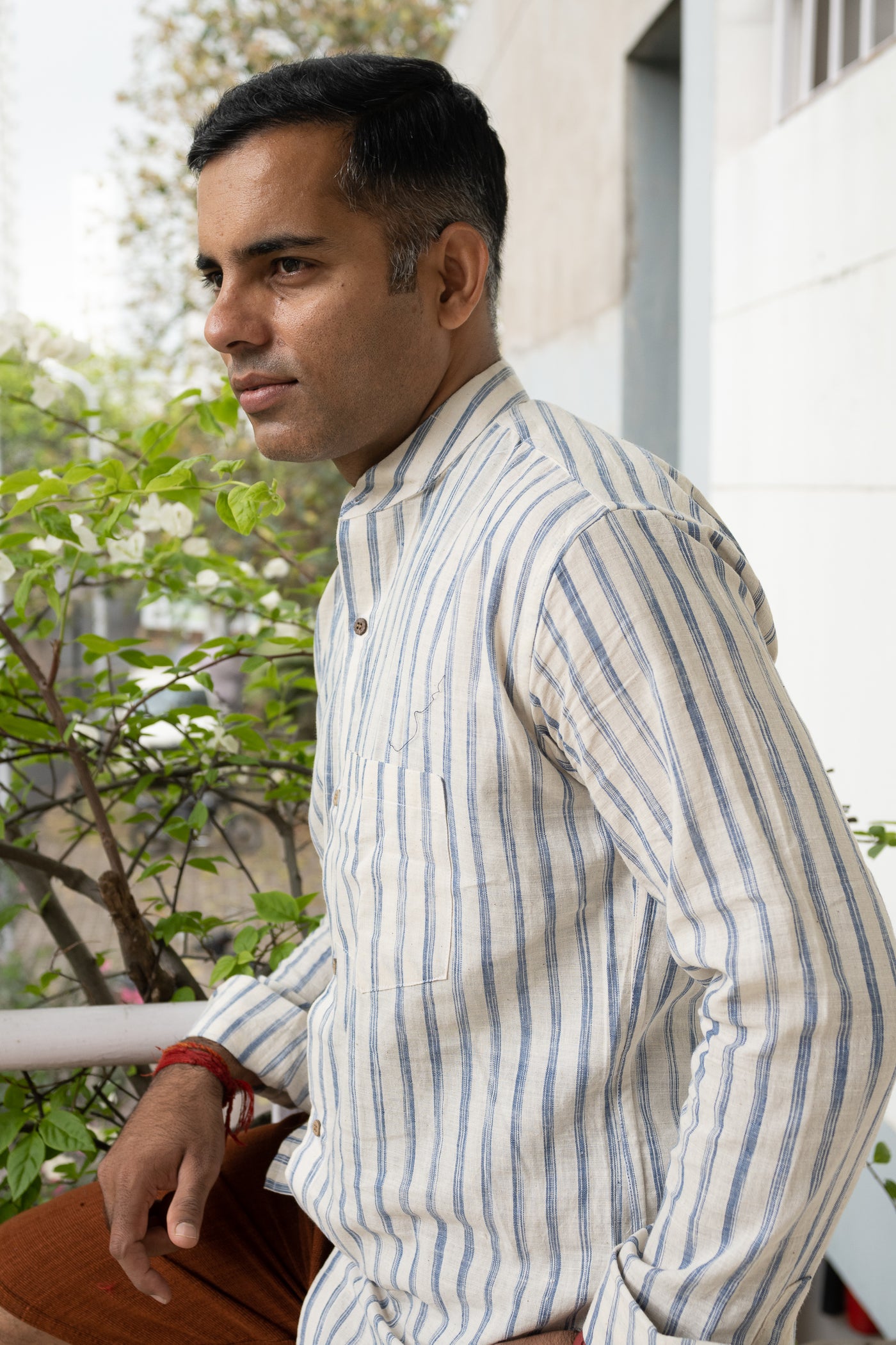 Summer Cool Weekend Blue stripe shirt - Uttariya