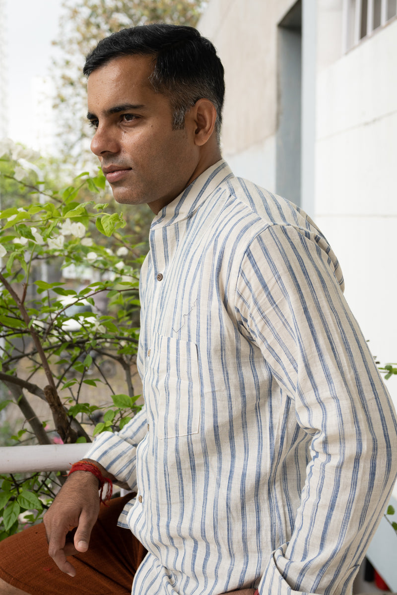 Summer Cool Weekend Blue stripe shirt