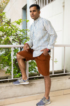 Summer Cool Weekend Blue stripe shirt - Uttariya