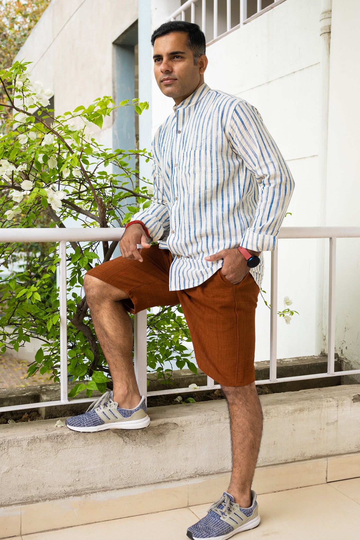 Summer Cool Weekend Blue stripe shirt - Uttariya