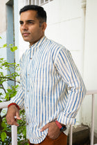 Summer Cool Weekend Blue stripe shirt - Uttariya