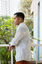 Summer Cool Weekend Blue stripe shirt - Uttariya