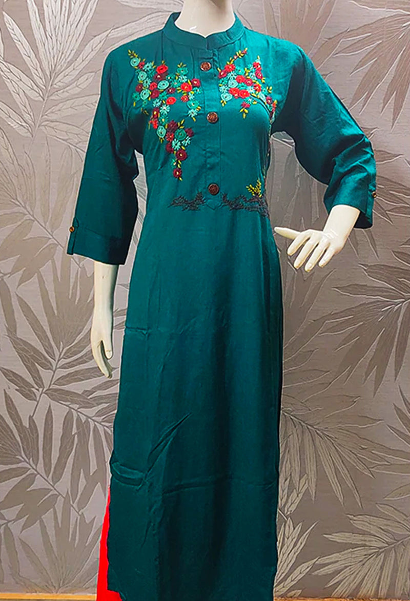 Moyur konthi linen Kurti - Uttariya