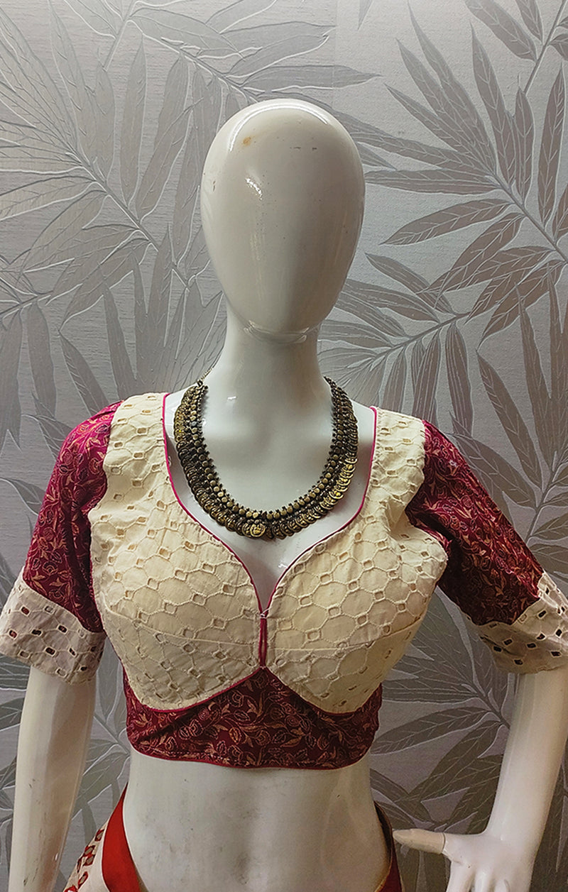 Maroon Designer Blouse - Uttariya