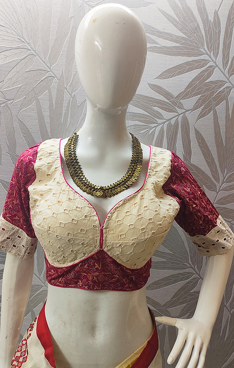 Maroon Designer Blouse - Uttariya