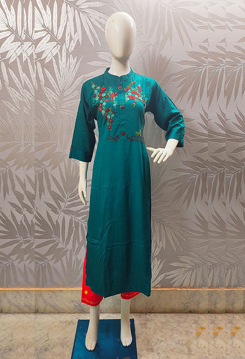 Moyur konthi linen Kurti - Uttariya