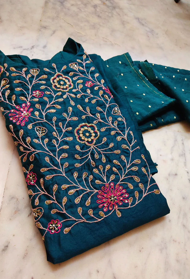 Pure silk zardousi suit - Uttariya