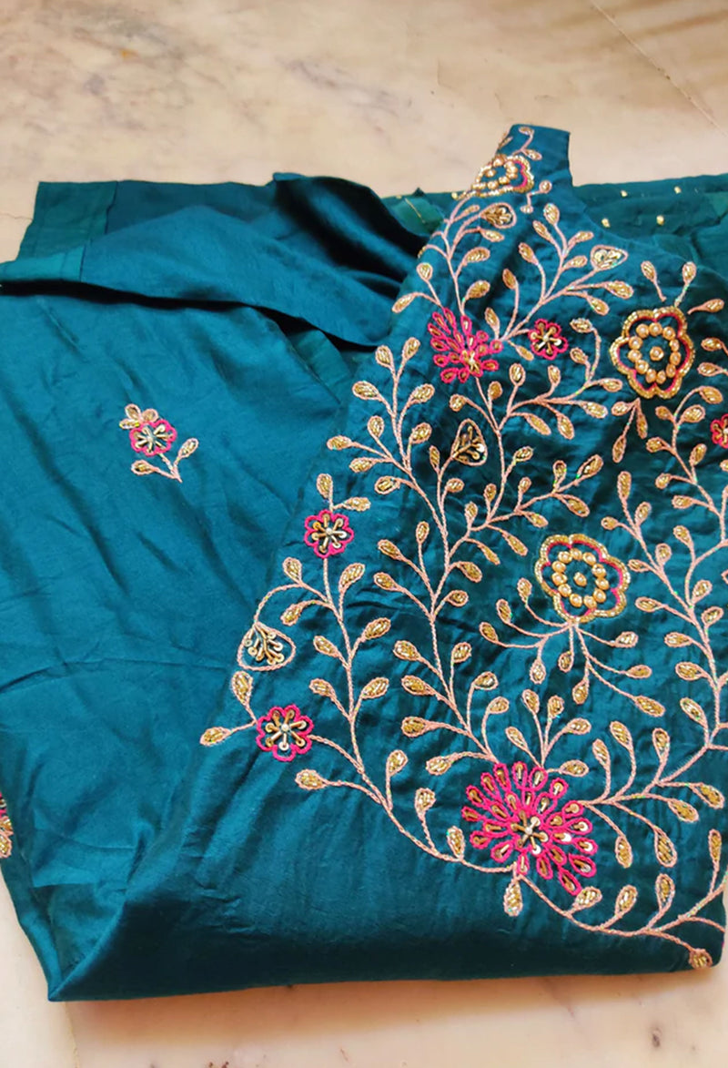 Pure silk zardousi suit - Uttariya