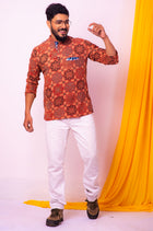 Choco Ajrakh Shirt - Uttariya