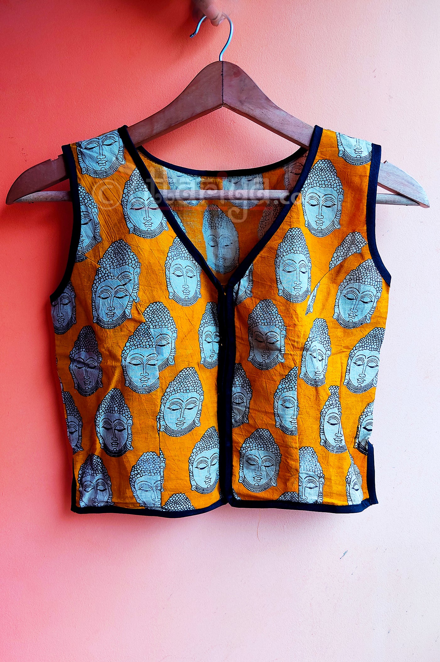 Buddha V-neck Yellow Blouse