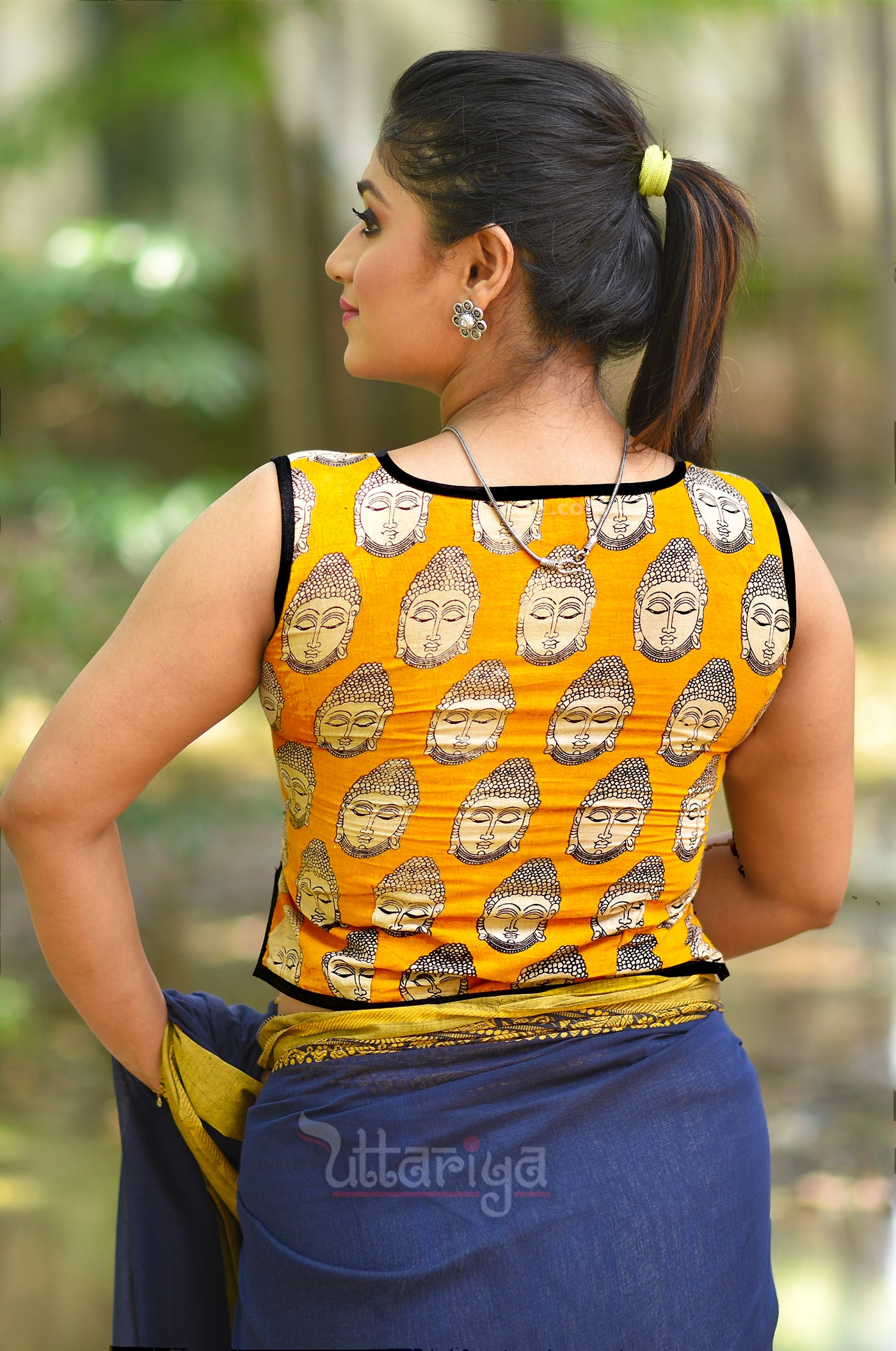 Buddha V-neck Yellow Blouse