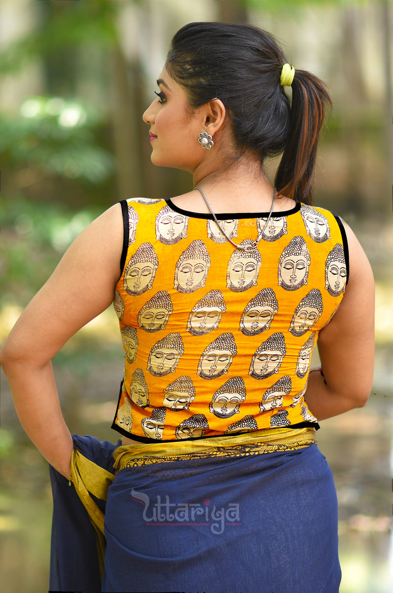 Buddha V-neck Yellow Blouse