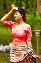 Mukhta V Neck Cotton Blouse
