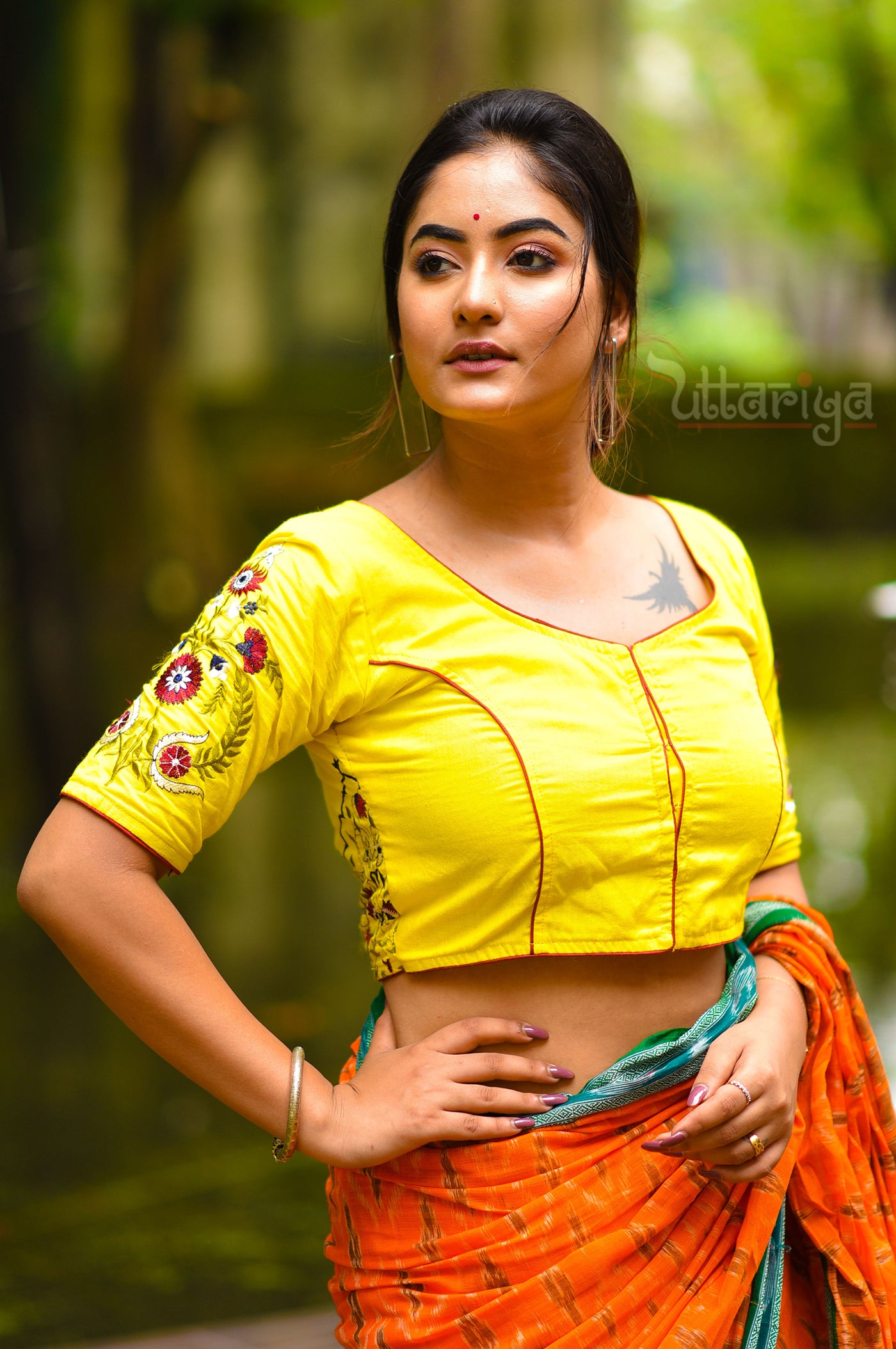 Basant Mina Yellow Cotton Blouse