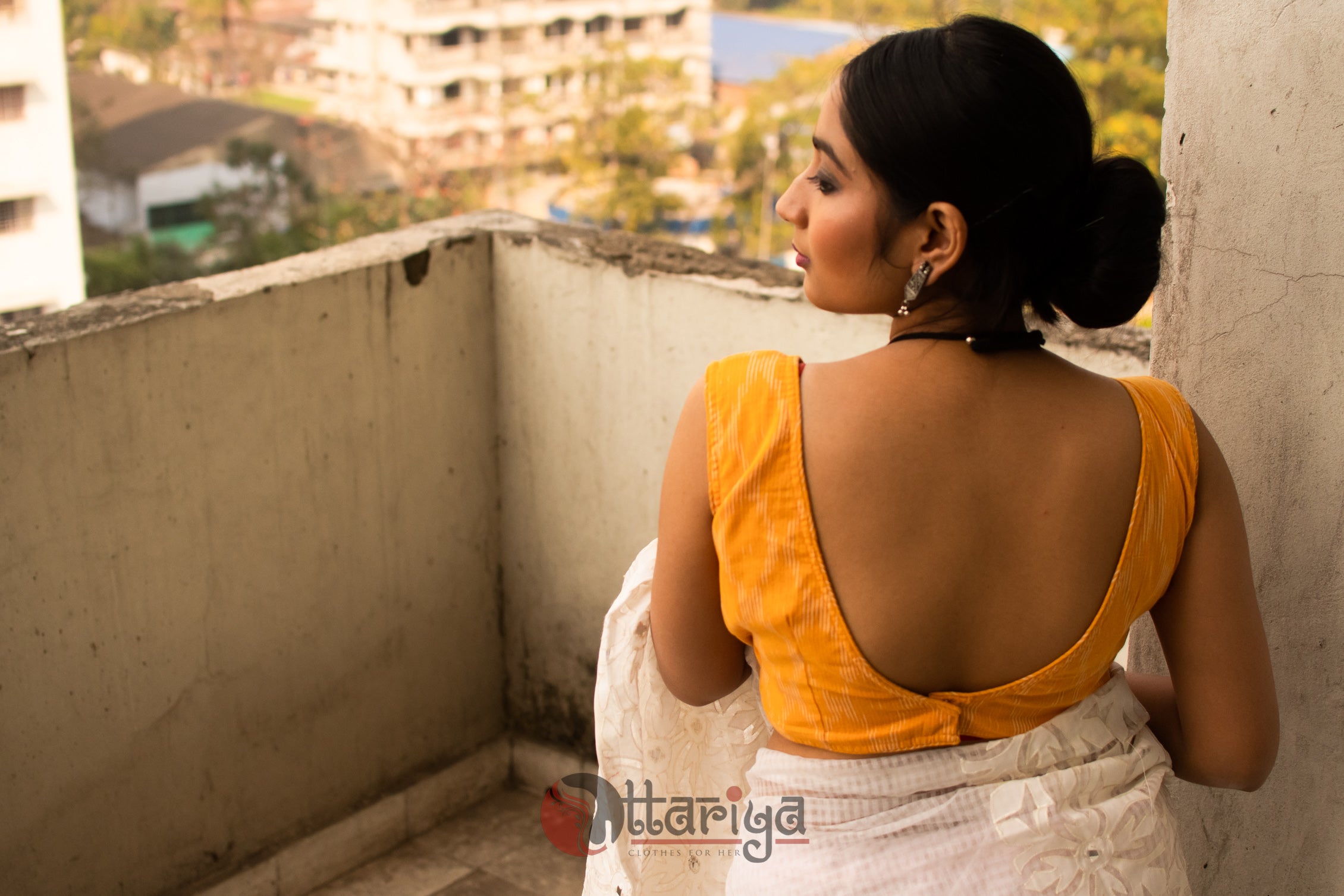 Yellow Ikkat Blouse - Uttariya