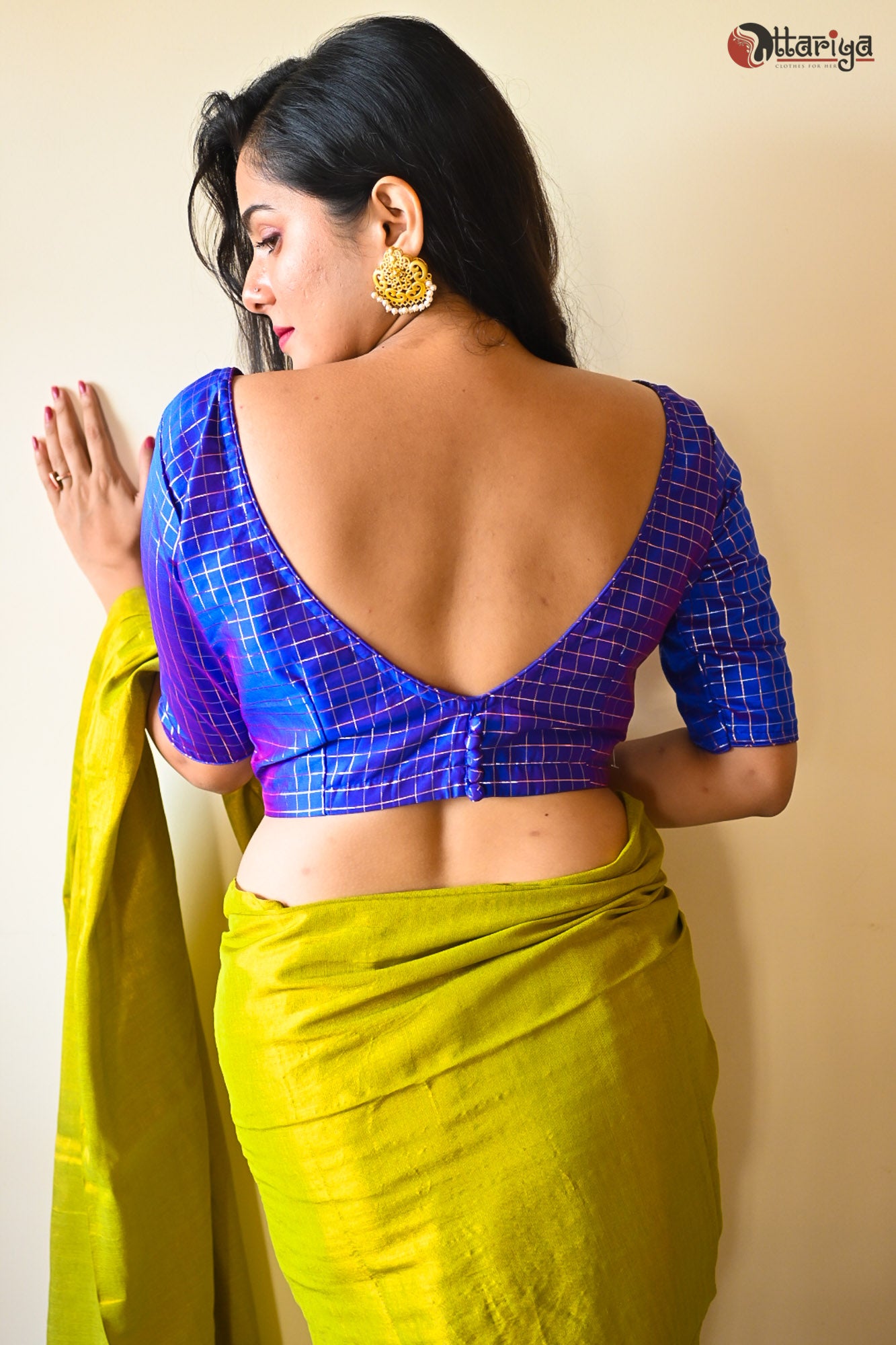 Blue Silk Blouse - Uttariya