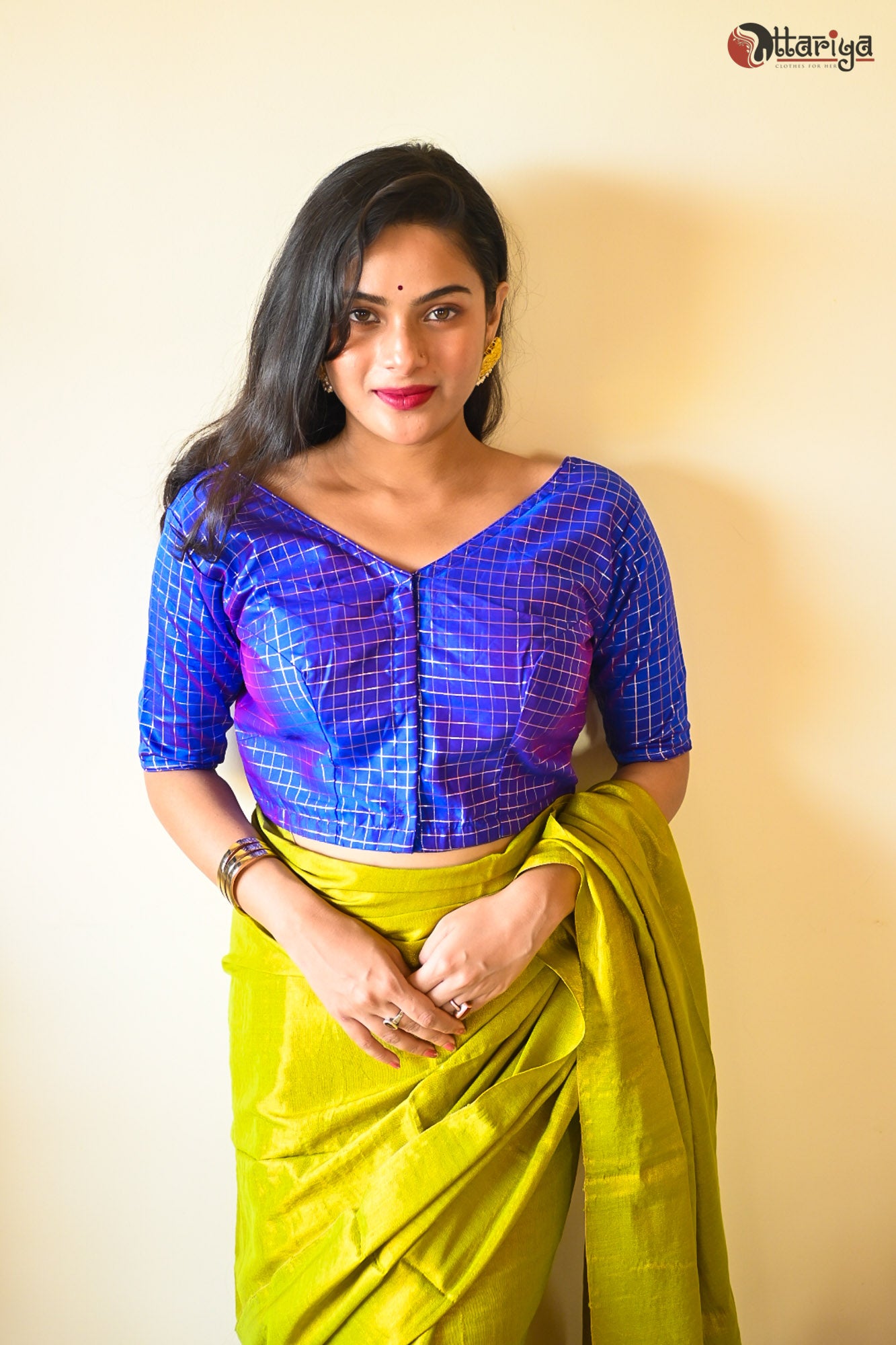 Blue Silk Blouse - Uttariya