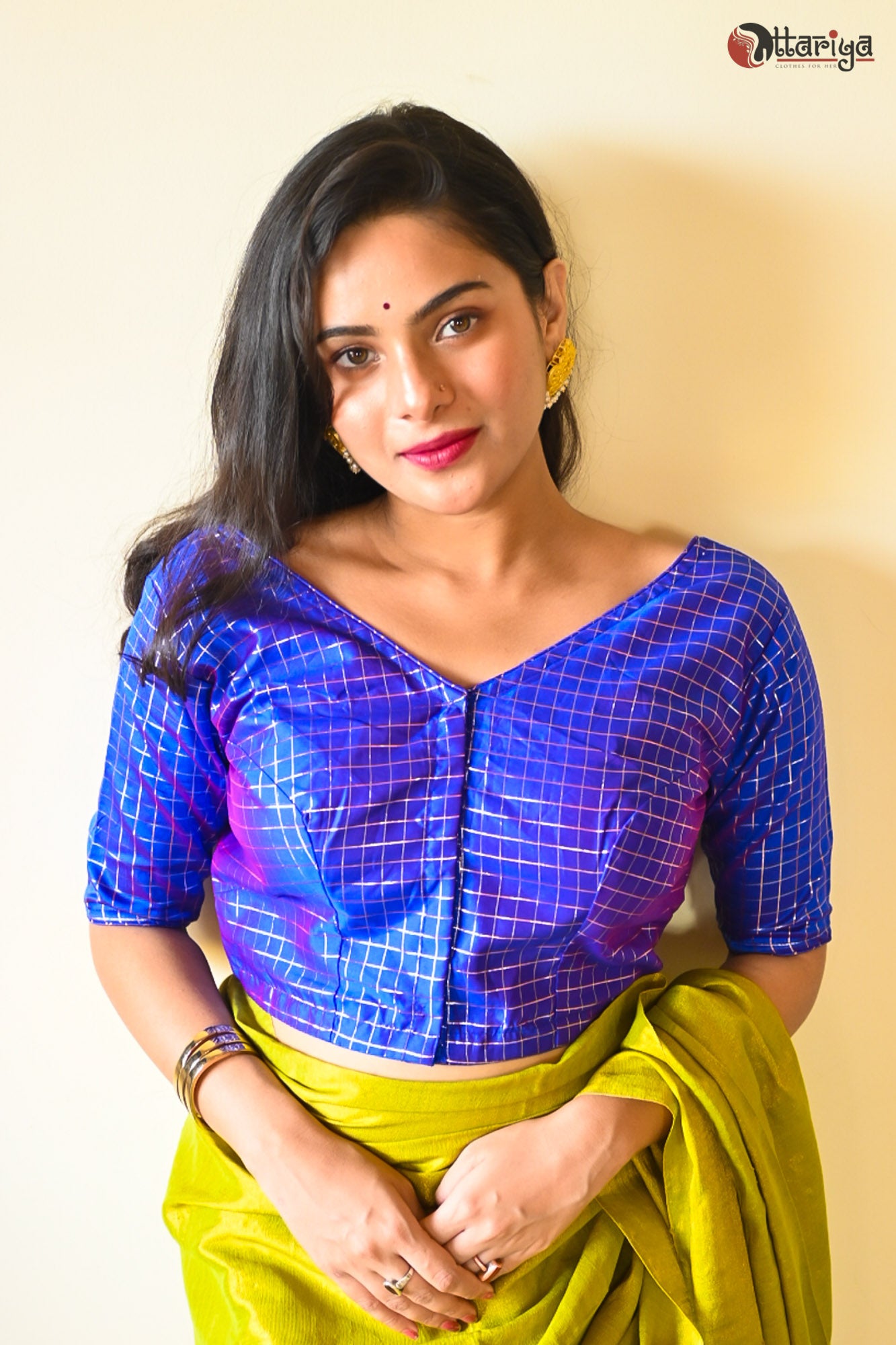 Blue Silk Blouse - Uttariya