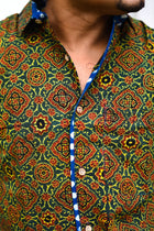 Green Yellow Mixed Handloom Shirt - Uttariya
