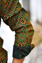 Green Yellow Mixed Handloom Shirt - Uttariya
