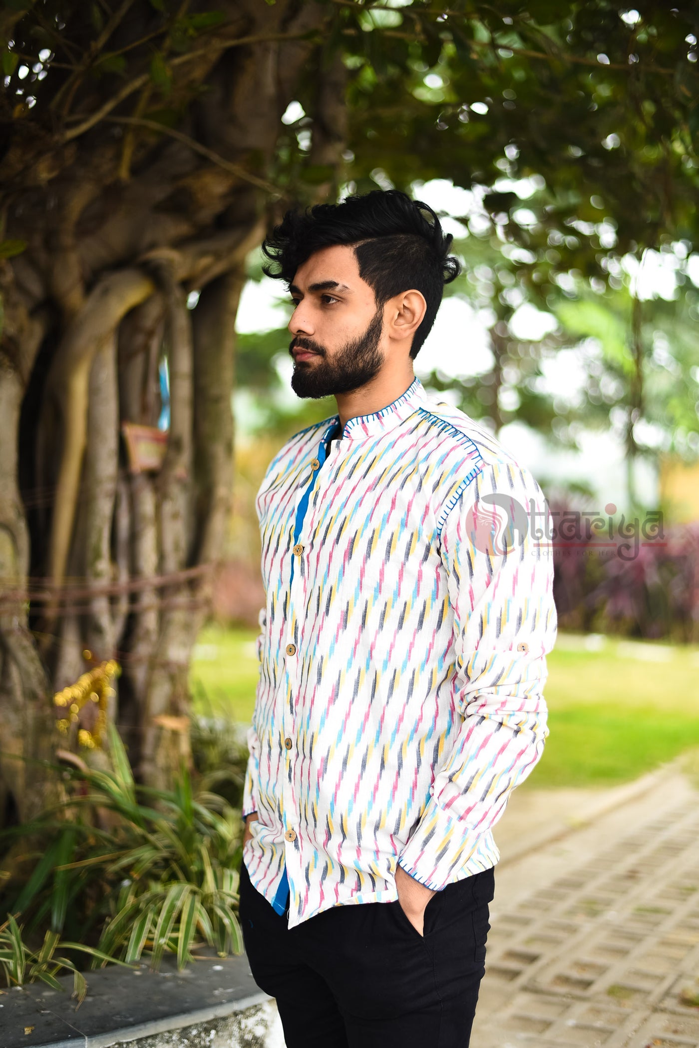 White Handloom Cotton Shirt - Uttariya