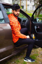 Orange Handloom Cotton Shirt - Uttariya