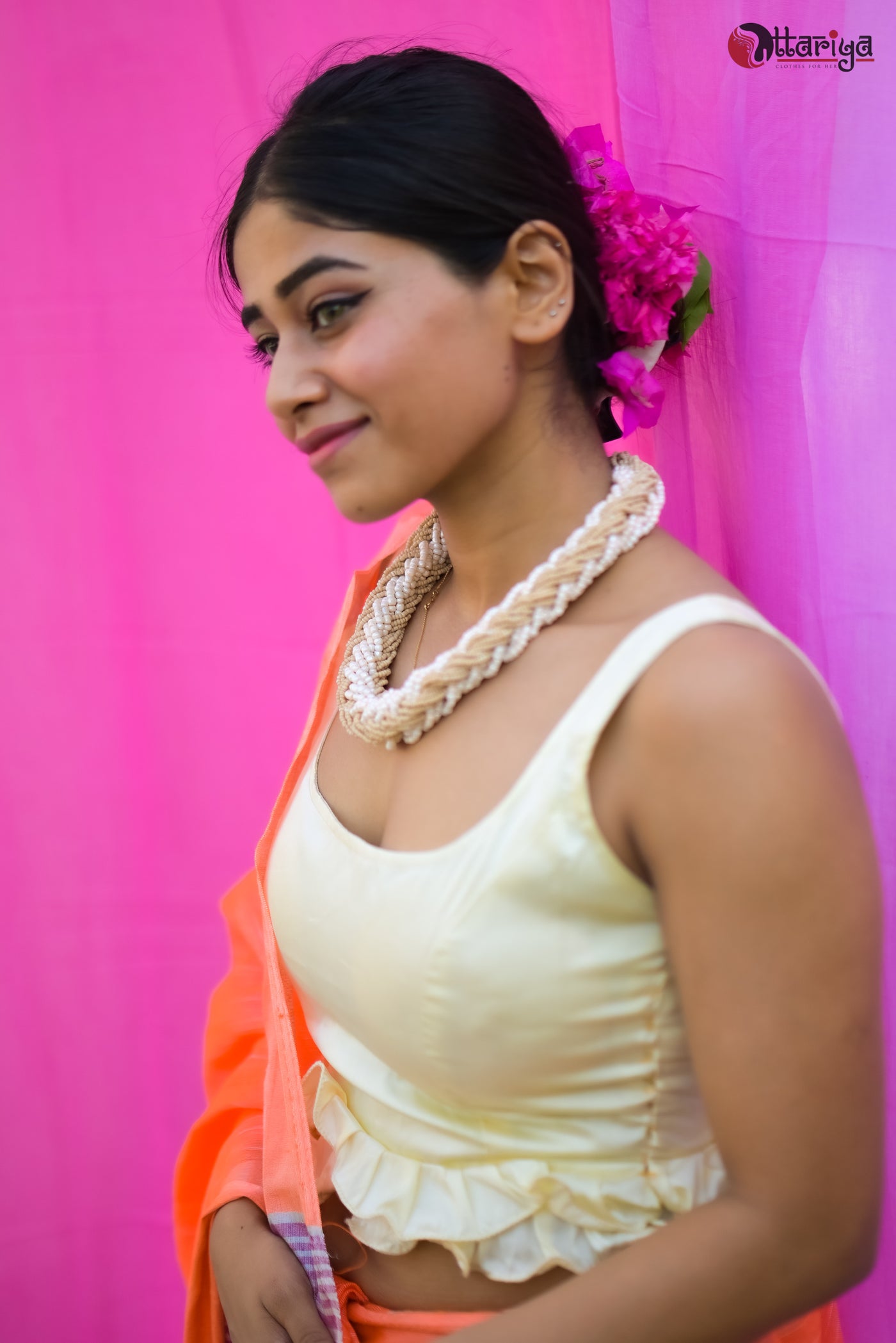 White Ruffle Blouse - Uttariya