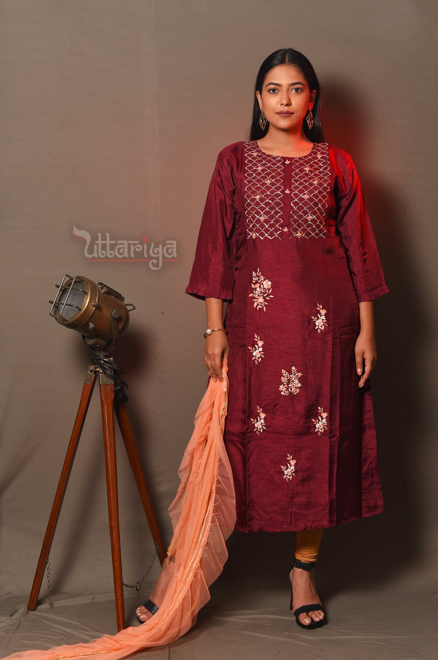 Winish silk designer suit - Uttariya