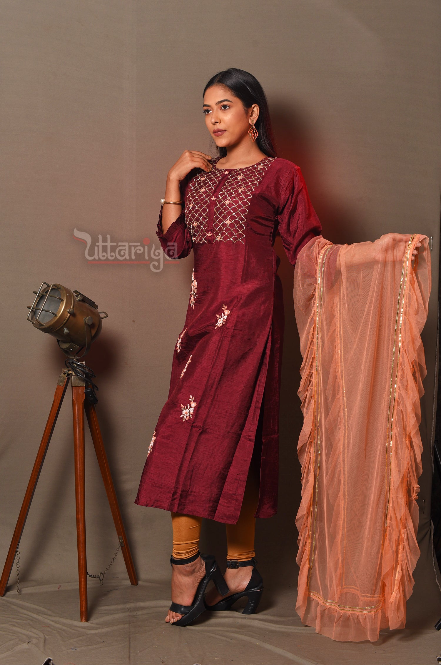 Winish silk designer suit - Uttariya