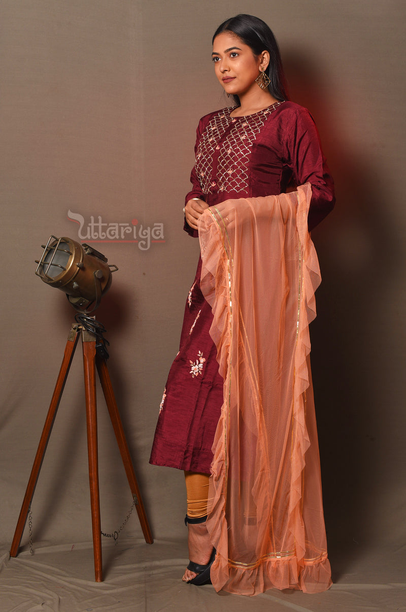 Winish silk designer suit - Uttariya