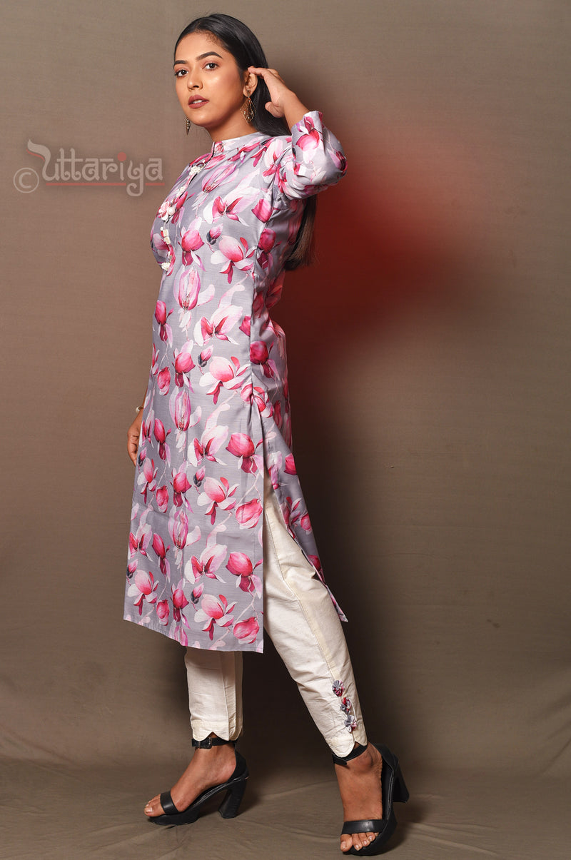 Floral kurti suit - Uttariya