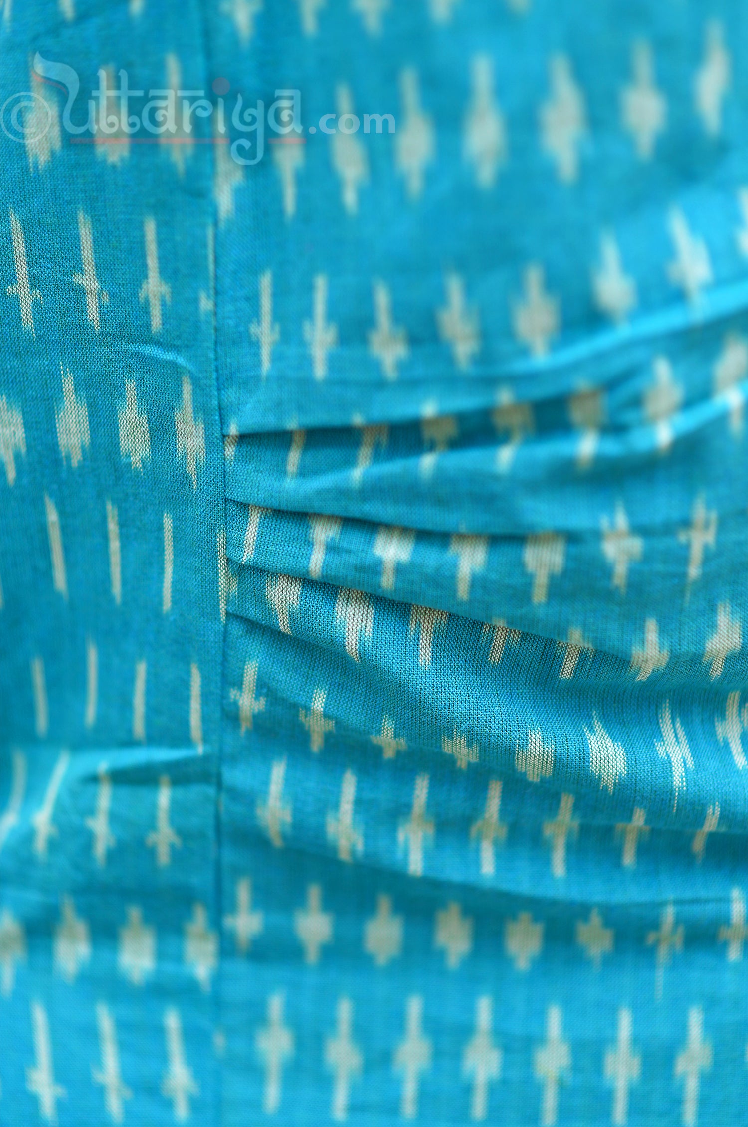 Ikkat dress in sea blue - Uttariya