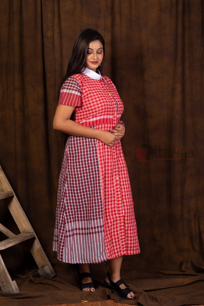 Check Chulk Dress - Uttariya